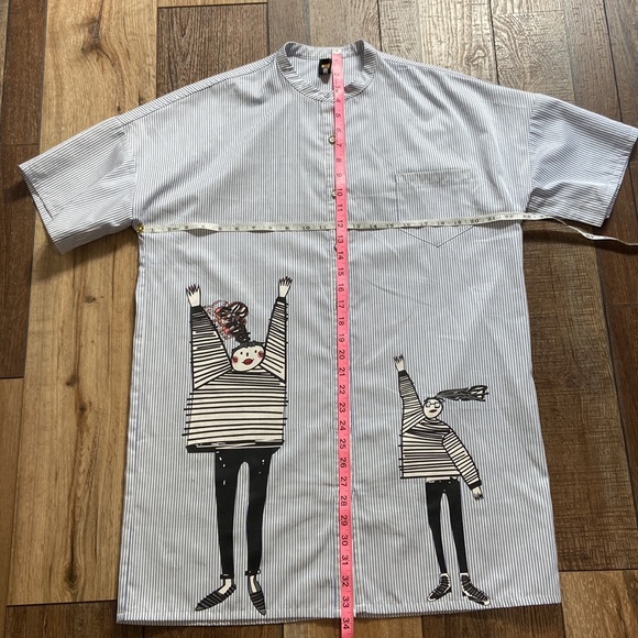 Kookastyle Striped Oversized Button Down Tunic Size Small - Picture 10 of 13